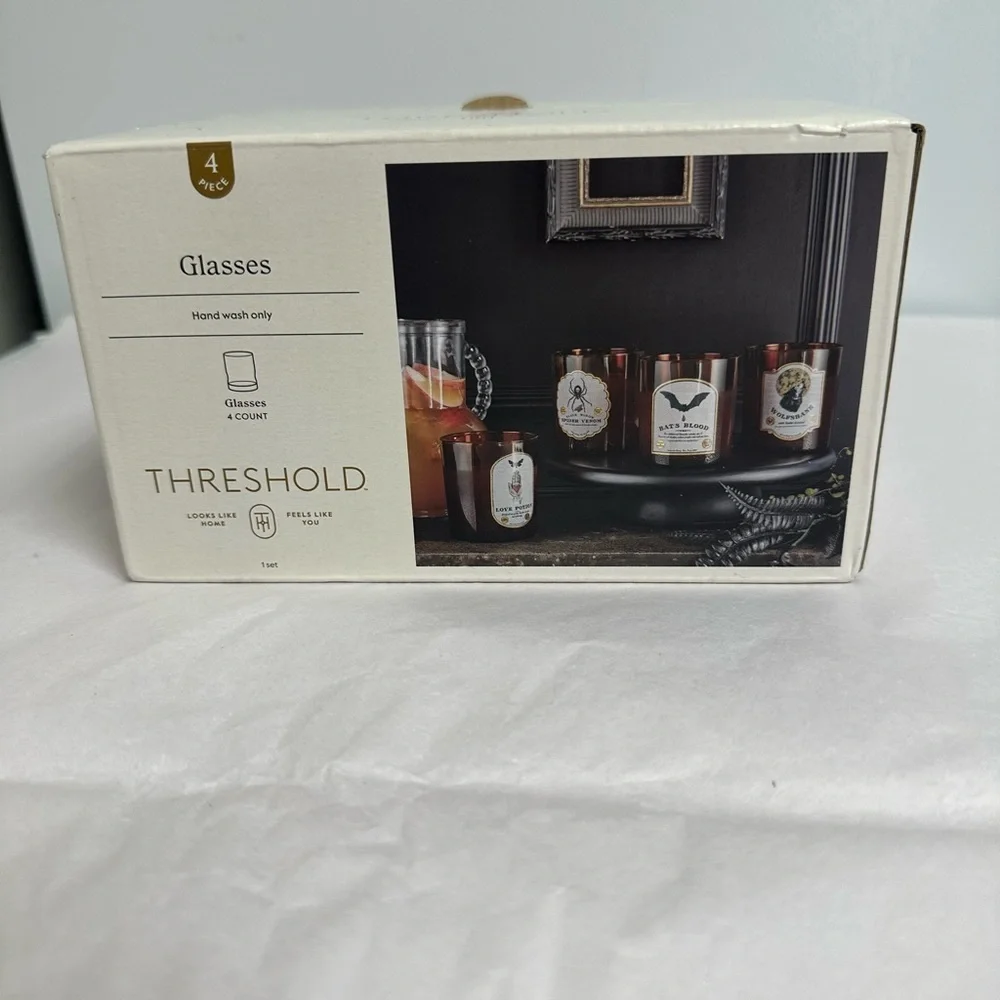 Halloween Bourbon Drinking Glasses NIB  by Threshold for Target